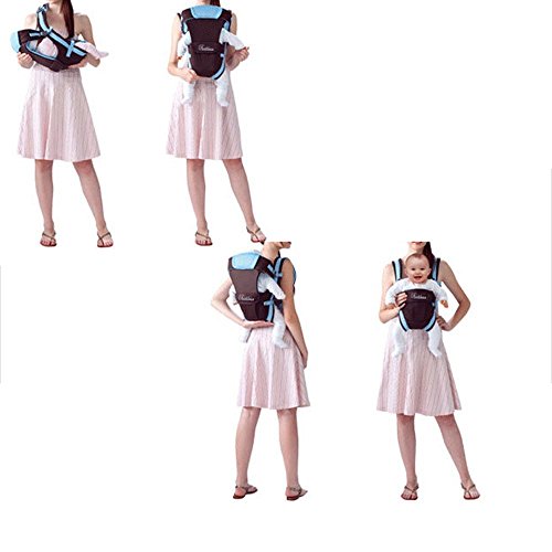 ELENKER Babytrage, Bauch-, Rücken- und Hüfttrage, 4 Tragpositionen (3-18KG, 0-30 Monate) Khaki