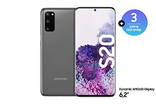 Samsung Galaxy S20 Smartphone Bundle (15,83 cm) 128 GB interner Speicher, 8 GB RAM, Hybrid SIM, Android inkl. 36 Monate Herstellergarantie [Exklusiv bei Amazon] Deutsche Version, cosmic grey
