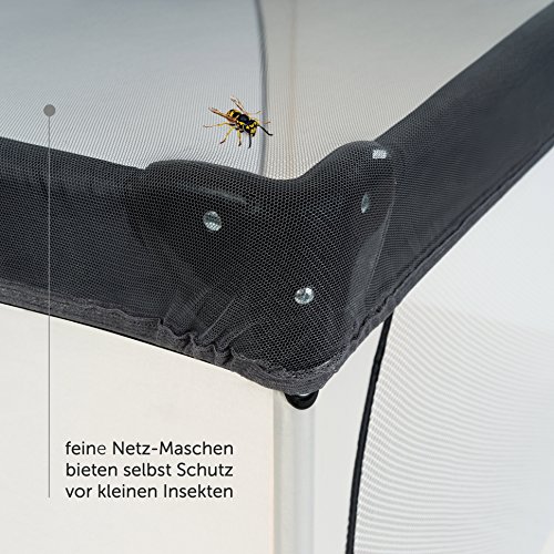 Universal Insektenschutz / Mückennetz für Kinderwagen, Buggy, Reisebett | idealer Schutz vor Wespen & Stechmücken dank feinem Netzgewebe | PREMIUM QUALITÄT: reißfest & waschbar | Grau, Schwarz